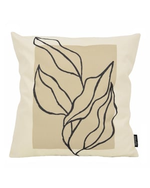 Gek op kussens! Japandi leaves | 45 x 45 cm | kussenhoes | katoen/linnen