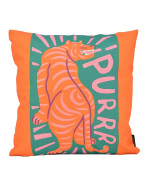 Gek op kussens! Orange tiger | 45 x 45 cm | kussenhoes | katoen/linnen