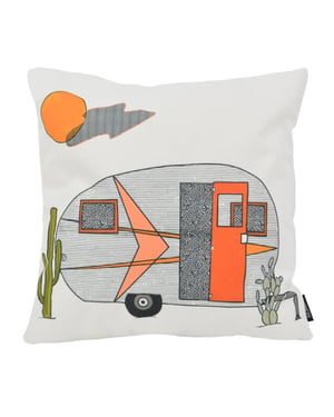Gek op kussens! Sierkussen caravan camping outdoor | 45 x 45 cm | katoen/polyester