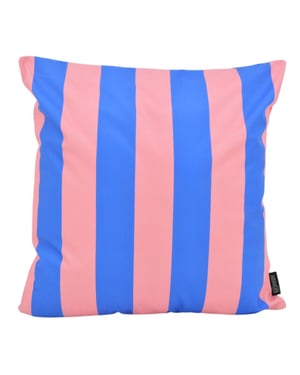 Gek op kussens! Streep blauw/roze | 45 x 45 cm | kussenhoes | katoen/polyester