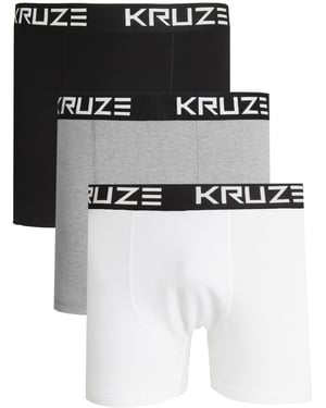 Kruze | 3 Pack Mens Cotton Stretch Boxer Shorts