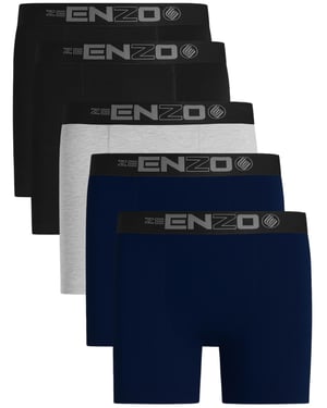 Enzo | 5 Pack Mens Boxer Shorts Cotton Stretch Underwear