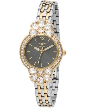 Invicta Wildflower 69106 Dames Horloge - Quartz Uurwerk - met zwarte Wijzerplaat - 30mm