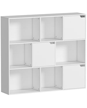 4goodz Boekenkast met 3 deuren en 6 open planken voor woonkamer of slaapkamer