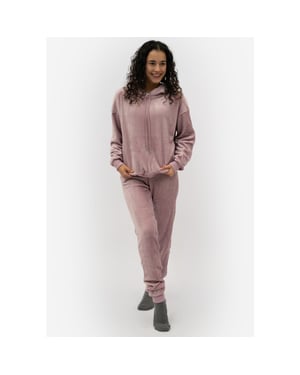 Apollo Dames huispak loungewear fleece incl capuchon pastel