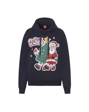 Apollo Dames hoodie met kerst print donkerblauw