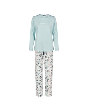 By Louise Dames pyjama set lang blauw gebloemd