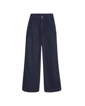 Summum 4s2883-5203 492 jeans wide leg cotton lurex denim night blue denim