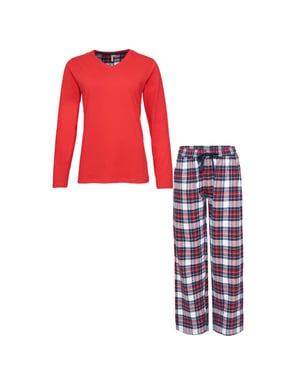 By Louise Dames pyjama set met flanellen pyjamabroek