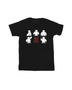 Disney Mens Big Hero 6 Baymax Many Poses T-Shirt (Black)
