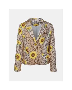 Mucho Gusto Blazer lesbos luipaardprint met zonnebloemen