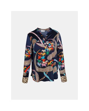Mucho Gusto ® blouse monza kleurrijk paard luipaardprint