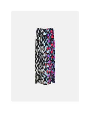 Mucho Gusto Rok sardinie degradé luipaardprint in fuchsia tot rood