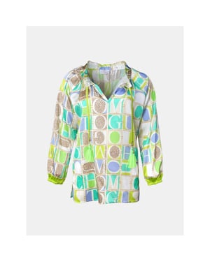 Mucho Gusto ® blouse milano luipaard mg groen blauw