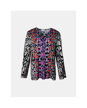 Mucho Gusto Blouse rno degradé luipaardprint met roze en fuchsia accenten
