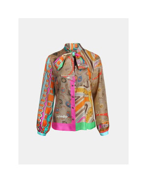 Mucho Gusto ® blouse st. tropez oranje fuchsia riem