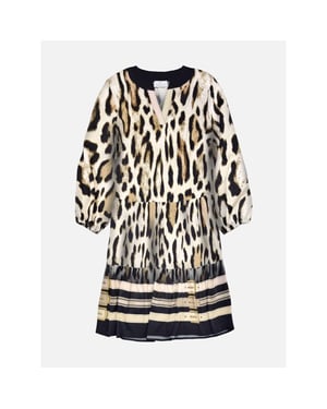 Mucho Gusto Jurk san rafael luipaardprint met riemen