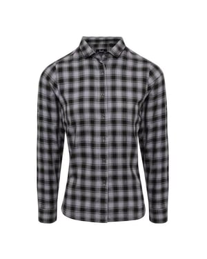 Premier Dames mulligan geruit katoenen shirt met lange mouwen