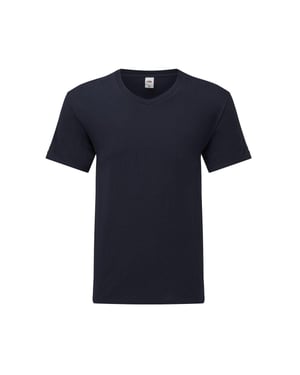 Fruit of the Loom T-shirt med V-ringad hals för män Iconic 150 (Mörkblått)