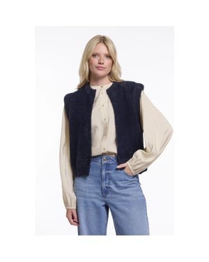 Rino & Pelle Elona.5002621 rino&pelle short waistcoat dark navy