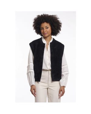 Rino & Pelle Elona.5002621 rino&pelle short waistcoat black