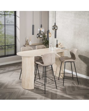 Hoyz bartafel romano arch plat ovaal 180cm keramiek travertin