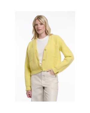 Rino & Pelle Isarea.5002621 rino&pelle short v-neck cardigan breezy lime