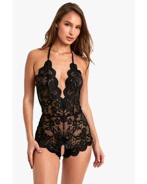 Crotchless Lace Bodysuit