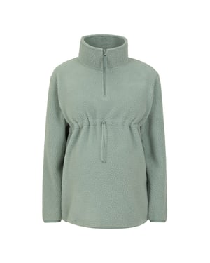 Mountain Warehouse Dam/kvinnor Cosy Sherpa Halv dragkedja Maternity Fleece Top (Khaki grönt)