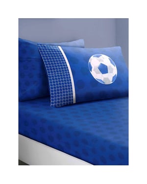 Floso Football Fitted Sheet Set (Blue/White)