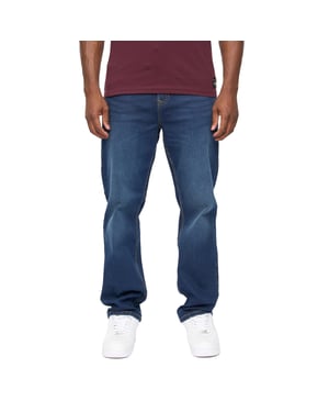 Crosshatch Herr Detendus Avslappnad Passform Jeans (Mörk Tvätt)