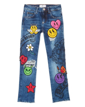 Jeansbyxor med lös passform Smile