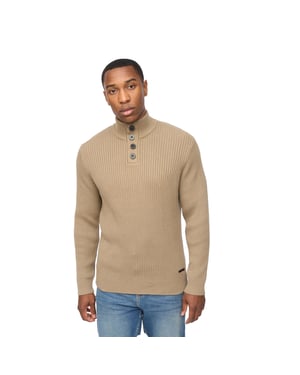 Crosshatch Heren Wellburys grof gebreide trui (Taupe)