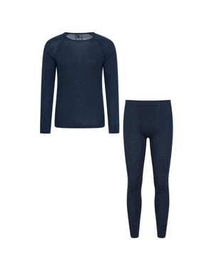 Mountain Warehouse Heren Merino Wol Thermische Basislagen Set (Marine)