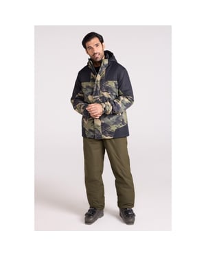 Mountain Warehouse Camo skidjacka & skidbyxor för herrar (Mörk kaki)