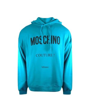 Moschino Heren Couture Logo Hoodie (Turquoise)