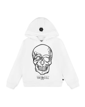 Hoodie med stenar och dödskalle