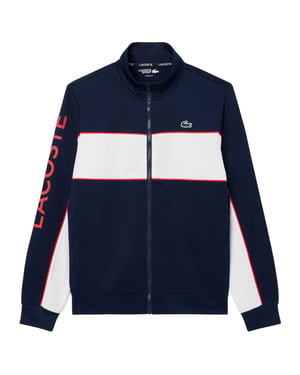 Lacoste Tennisjack heren met logoprint en rits (Marineblauw/Wit)