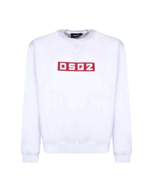 DSquared2 Uniseks Sweatshirt met bloklogo voor volwassenen (Wit)