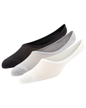Superga Womens/Ladies No Show Socks (Pack of 3) (White/Grey/Black)