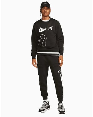 Nike Air Black/White Swoosh Crewneck Tracksuit