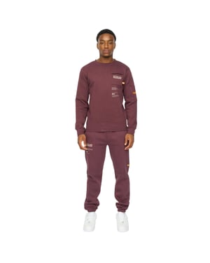 Duck and Cover Mens Applewood Top & Bottom Set (Rum Raisin)