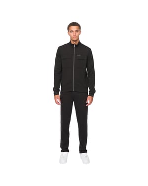 Duck and Cover Mannen Tames Volledige Rits Hoodie en Joggingbroek Set (Zwart)