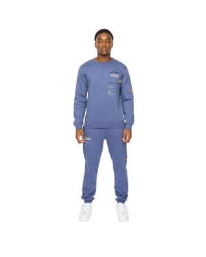 Duck and Cover Heren Applewood Top & Bottom Set (Denim Blauw)
