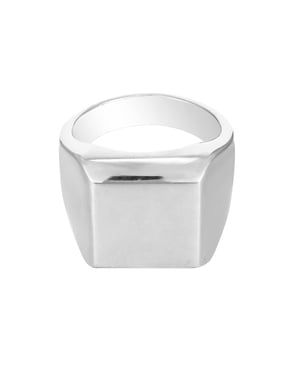 Sterling Silver Domed Square Signet Ring