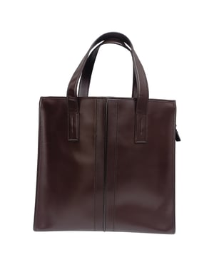 Tod's Slim Script Tote i brunt läder