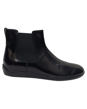 Tod's Slip On Ankle Boots in Black Patent Leather