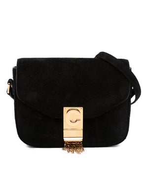 Suede Crossbody Bag With Tassel