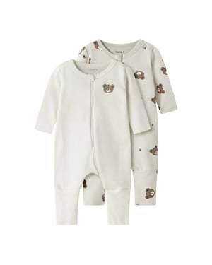 Name It Unisex kinder bodysuit nbnnightsuit 2-pack beer print