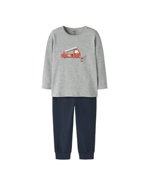 Name It Jongens pyjama set nmmnightset brandweer grijs/donkerblauw